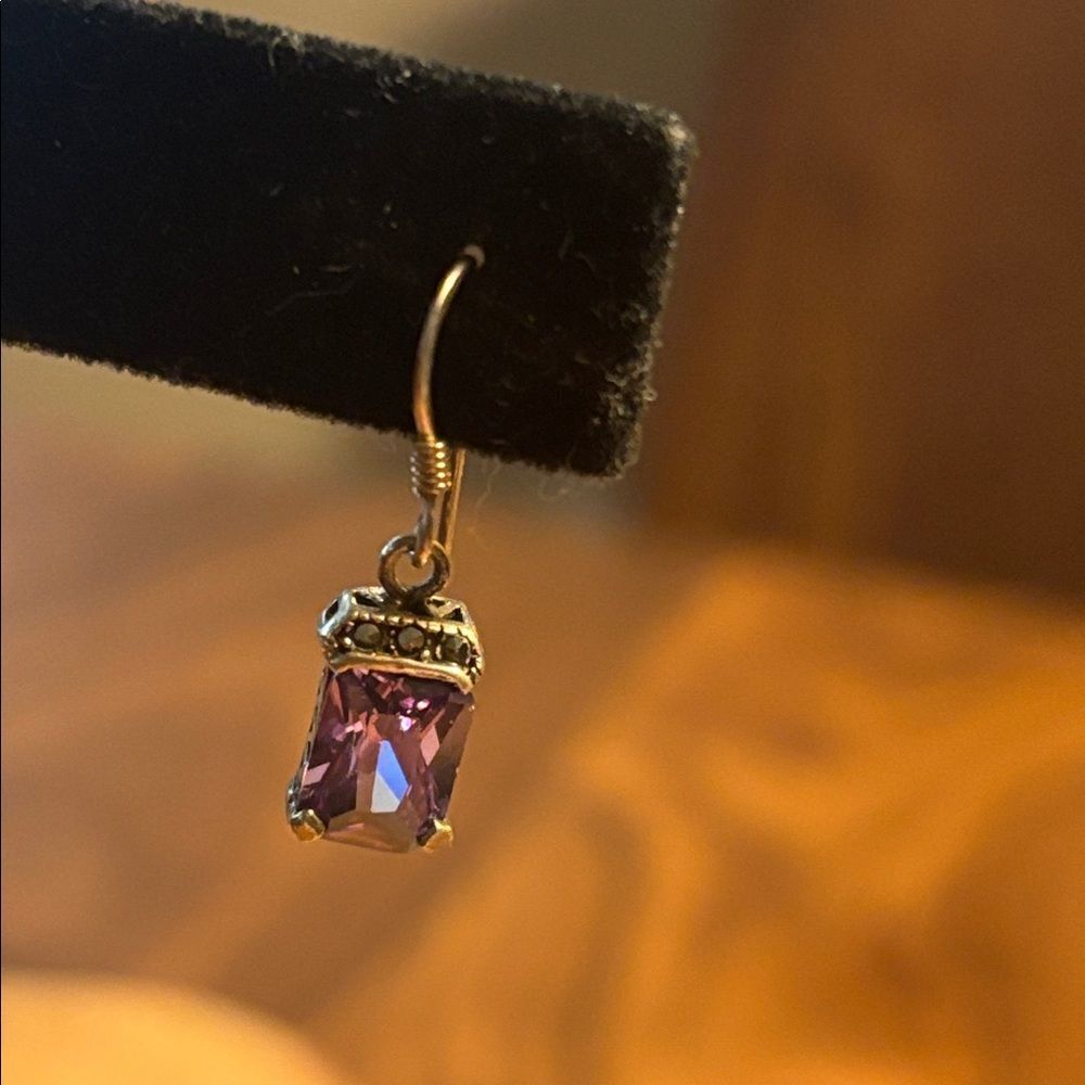 Antique (?) Amethyst Single Drop Earring